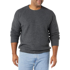 Suéter acanalado informal de manga larga transpirable para hombre, cárdigan con cuello redondo, suéteres Unisex Relax Fit - Product Image 3