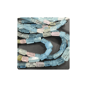 Qualité supérieure 17 pouces de long perles en forme de tube à facettes belle aigue-marine rose Morganite 10mm taille de brin pour la fabrication de bijoux - Product Image 4