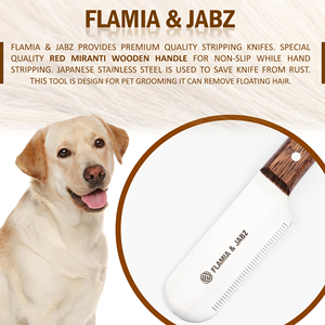 Peines ecológicos de acero inoxidable para mascotas para Terriers, pelado y cardado de perros, herramientas de aseo hechas en madera, Flamia y Jabz, 2017 - Product Image 2