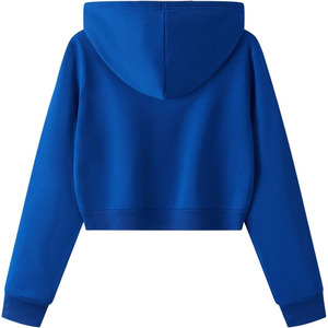 Venta al por mayor en relieve Puff estampado Crop Top Mujeres Sudaderas con capucha Conjunto de logotipo personalizado de diseño de impresión de alta calidad recortada Mujeres Sudadera con capucha - Product Image 2