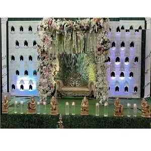 Fondo de vela de boda de estilo indio Configuración Paredes de velas de estilo Jharonka para bodas Juego de pared de velas tradicionales - Product Image 1