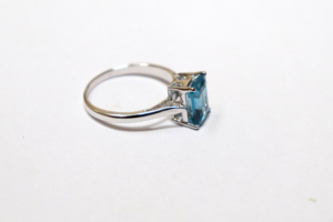 Anillo de piedras preciosas naturales de Topacio azul natural de Plata de Ley 925, joyería de plata hecha a mano - Product Image 5