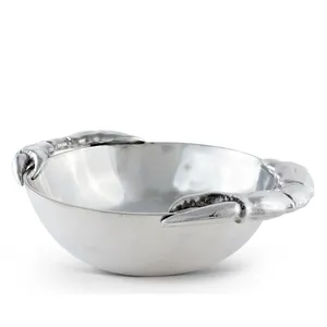 Tazón de Metal Forjado a Mano para Decoración de Interiores de Alta Gama, Tazón Profundo Artístico de Zahid Exports, Diseño Esculpido y Plateado, Seguro - Product Image 1