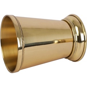 <b>Braided</b> Glass Mint Julep Cup 12 Ounce Capacity Eco-Friendly Brass Beaded Party <b>Accessory</b> - Product Image 2
