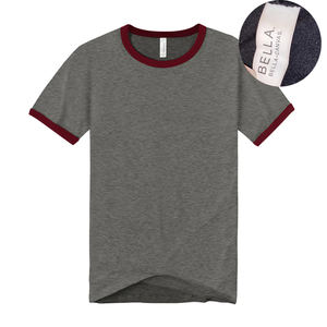 Ringer Heater Gray Bella Canvas <b>T</b> <b>Shirt</b> Tri-blend Bella Canvas Unisex Jersey Crew Neck Short Sleeve <b>Poly</b>/Cotton <b>T</b> <b>Shirts</b> - Product Image 1