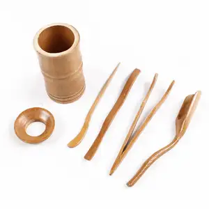 Bamboo tea serving ceremony accessories set handmade natural teatime home brewing sets made in Vietnam