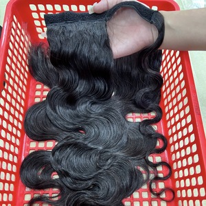100% pelo humano Remy chino recto Cola de Caballo peluca teje paquete máquina doble trama hecha - Product Image 2