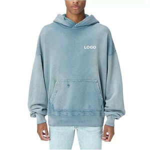 เสื้อฮู้ดเปิดไหล่สำหรับผู้ชายผ้าคอตตอน100% แบบสวมหัวสไตล์ใหม่ล่าสุดผ้ากรดซักคุณภาพสูงมีเอกลักษณ์สำหรับฤดูหนาว - Product Image 3