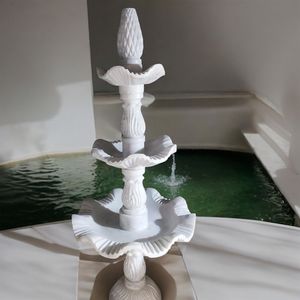 น้ำพุหินอ่อนสามชั้นคุณภาพระดับพรีเมี่ยมได้รับการออกแบบอย่างสวยงามกลางแจ้ง/วิลล่าหินสวนน้ำพุไหลของน้ำในราคาสุดคุ้ม! - Product Image 1