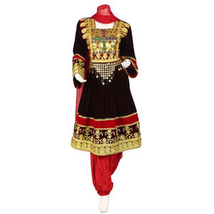 2023 último diseño de alta calidad hasta el suelo vestido Afghan Kutchi para mujer logotipo personalizado y decoración de encaje al mejor precio - Product Image 1