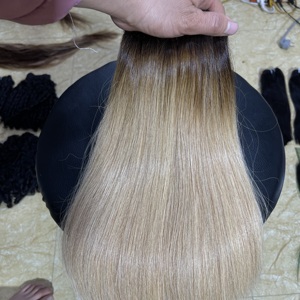 PRIX DE GROS Super double dessiné os droit blond en vrac faisceaux de cheveux cuticule aligné extensions de cheveux humains - Product Image 4