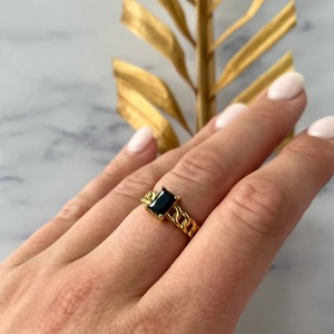 Handmade <b>Men's</b> Sterling <b>Silver</b> Gold Plated Black Onyx Vintage Christian Engagement Party <b>Ring</b> Fine Jewelry - Product Image 6