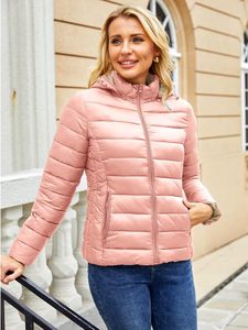 Chaquetas Acolchadas Brillantes de Color Rosa, Ajustadas, a la Moda, con Puños Perforados, Cremallera, Bolsillos, Relleno de Algodón, Estilo Urbano para Mujer - Product Image 3