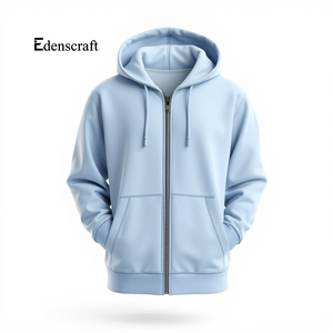 Sweat à capuche en molleton décontracté et confortable pour hommes, grande taille, impression numérique gaufrée, fermeture éclair élégante de couleur unie, teint en plaine d'hiver - Product Image 6