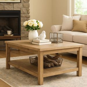 Elegante Mesa de Centro de Madera, Muebles Sofisticados para Sala de Estar, Acabado Liso, Diseño Gracioso para Interiores Refinados - Product Image 2