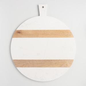 Planche à découper ronde en bois et en marbre blanc de qualité exclusive pour les accessoires d'ustensiles de cuisine pour la maison les plus vendus au prix le moins cher - Product Image 3