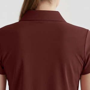 Col de chemise pour femme pour polo en couleur marron - Product Image 5