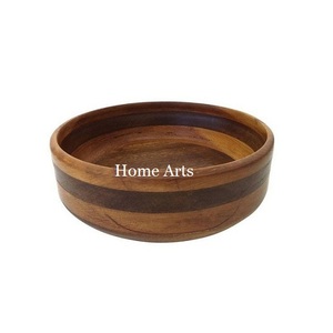 Bol de service en bois au design élégant, forme ronde, taille personnalisée, pour salade, accessoires de cuisine - Product Image 6