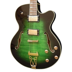 FIRST CLASS 100% Guitare de jazz électrique Conception de corps semi-creux avec arc sculpté en érable massif Premium - Product Image 1