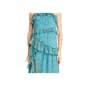 Abito in chiffon Cinq Sept Rayner con volant, scollo all'americana, vita naturale, traspirante, stile da ufficio, taglia unica, lunghezza al ginocchio - Product Image 5