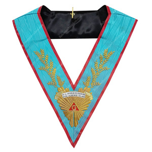 Regalia Masónica AASR, Roseta Blanca de Doyente, Collar-Bahou Bordado, Color y Diseño Personalizables - Product Image 4