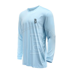 100% chemises de pêche légères en polyester Logo personnalisé Sublimation Design solide - Product Image 2