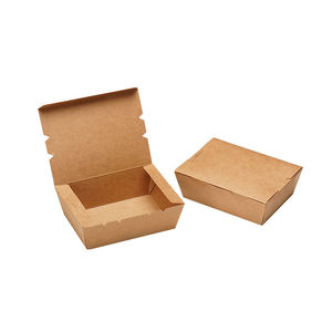 Hộp thức ăn nóng có thể tái chế cho các cửa hàng thức ăn nhanh Hộp đựng thức ăn Kraft nâu có thể tái chế bền cho nhà hàng - Product Image 1