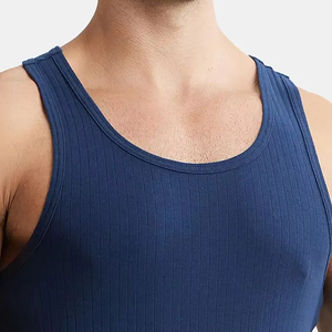 Débardeur respirant imprimé personnalisé de haute qualité pour hommes, vêtements de sport de fitness, streetwear décontracté, manches courtes, coupe ajustée, polyester/coton - Product Image 4