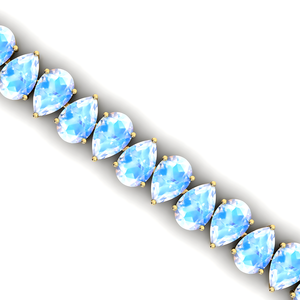 New Arrival Natural Rainbow <b>Moonstone</b> Pear Cut Gemstone Tennis Chain <b>Bracelet</b> 14K Solid Gold Fine Jewelry Direct Manufacturer - Product Image 5