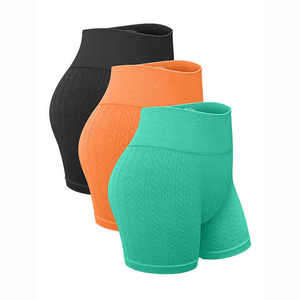 Pantalones cortos de gimnasio de secado rápido de cintura alta para mujer, ropa deportiva transpirable con logotipo personalizado para correr, Yoga, Fitness, decoración de lazo de tela Oxford - Product Image 4