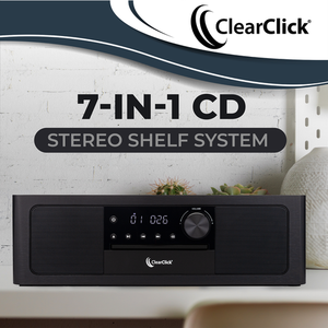 <b>Stereo</b> Shelf <b>System</b> CD Player, Bluetooth, FM Radio, USB Playback, Aux in, Optical in, Alarm Clock, & Remote Control - Product Image 2