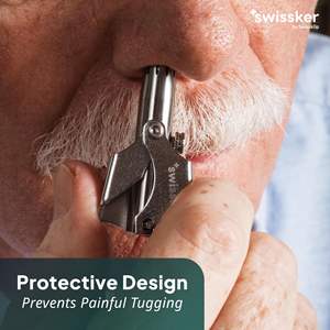 Tondeuse manuelle pour poils du nez alimentée par USB, facile à utiliser, en acier inoxydable, pour l'épilation des oreilles et le soin personnel - Product Image 2