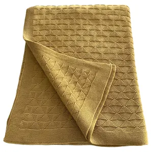 Coperte per bambini lavorate a maglia in cotone biologico 100% di alta qualità/coperte lavorate a maglia nel produttore in India