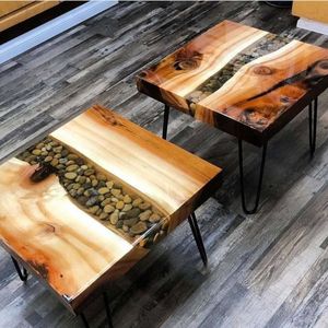 BRINGING and <b>WOOD</b> Best Quality Luxury Home Furniture Solid Walnut <b>Wood</b> Restaurant Dining Coffee River Kitchen Epoxy - Product Image 1
