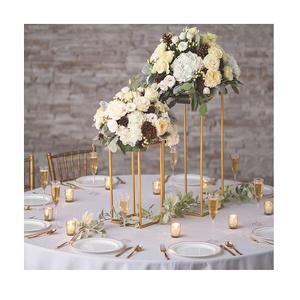 Centro de mesa de color dorado y Negro La mejor calidad Tamaño personalizado Centro de mesa decorativo de boda de metal a granel - Product Image 5