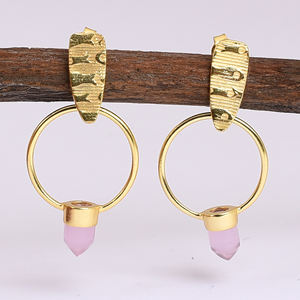 Pendientes de estilo clásico de Plata de Ley 925 con cuentas de piedras preciosas, accesorio de joyería de moda - Product Image 3