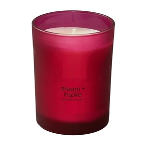 Pot de bougie parfumée en cire de soja de qualité supérieure de couleur cerise rouge Design givré pour l'aromathérapie à la maison et au bureau pour Diwali Pâques - Product Image 1