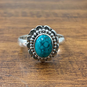<b>Turquoise</b> <b>Ring</b> (3.0 Grams) Vintage Trendy Princess Cut Diamond Rose Gold & 18K Plated Bezel Setting Inlay Perfect Gift - Product Image 1