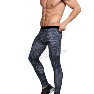 Leggings de fitness respirants taille haute pour hommes Nouveau design personnalisé Pantalon d'entraînement de gym Motif solide - Product Image 5