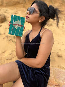 Nuevo Real hecho a mano Banarasi Sari tela seguro hilo cierre diario Vintage vibrante colorido cubierta sin forro reciclado hoja diario - Product Image 2