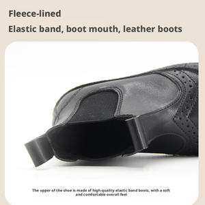 Bottes Chelsea d'<span class=keywords><strong>hiver</strong></span> pour enfants, bottes en cuir doublées de polaire pour garçons, bottes Martin pour filles - Product Image 3