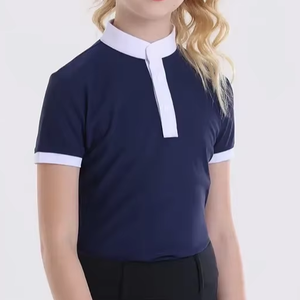 Polo ecuestre de manga corta con cuello alto, perfecto para deportes de verano, colección de punto de secado rápido de Bangladesh - Product Image 6