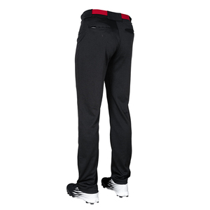 Men's Black Baseball Pants With <b>Red</b> <b>Belt</b> Moisture Wicking Polyester Regular Fit Adult Sportwear For Baseball And Softball - Product Image 3