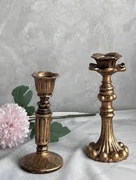 Candelabros de Latón, Candelabros Cónicos de Latón Vintage - Product Image 2