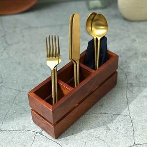 Modern Wooden Multifunctional Handmade <b>Cutlery</b> Organizer Kitchen Utensil Holder Flatware Storage <b>Stand</b> for Spoon Fork Knife - Product Image 4