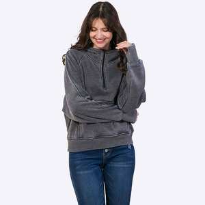 Venta al por mayor de sudaderas con capucha de las mujeres de lavado ácido desgastado al por mayor personalizado Sudadera con capucha en blanco de gran tamaño - Product Image 4