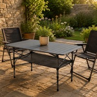 Table pliante de camping de 95 cm, en acier au carbone robuste, résistante à la rouille, portable et légère, pour la plage