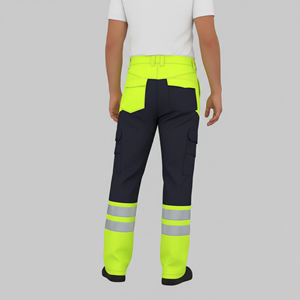 Hot Sale Lightweight Hi Vis Reflective ANSI Class 2 Waterproof LED Flash Polyester Safety <b>Work</b> <b>Pants</b> for <b>Men</b> Custom Logo <b>Black</b> - Product Image 5