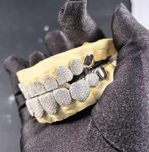 Grilles dentaires pour hommes en argent sterling 925 plaqué rhodium, testées au diamant, avec moissanite VVS, style hip-hop, coupe brillante - Product Image 3