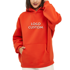 Moda Casual Oversize Color sólido Sudaderas con capucha para mujer Personalizado 350g Plus Fleece Thickened Loose Women's hoodies - Product Image 4